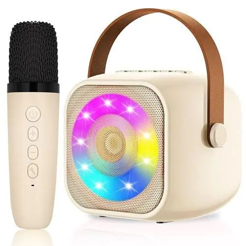 Produktbild: Karaoke Maschine mit 1 Drahtlosen Mikrofonen, Mikrofon Kinder Tragbare, Bluetooth Karaoke