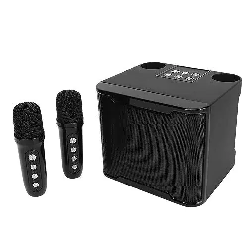 Produktbild: Karaoke-Maschine, Lautsprecher mit Sonic Engine, Professionellem Chip, Hi-Fi-Klangqualität mit 2 Kabellosen Mikrofonen für Partys Im Innen- und Außenbereich (BLACK)