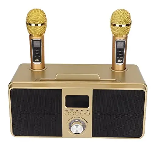 Produktbild: Karaoke-Maschinen-Lautsprecher, Karaoke-System, Heim-KTV-Lautsprecher mit 2 Drahtlosen Mikrofonen, 100 Hz Bis 18 kHz Karaoke-Maschine, für Heim-KTV-Party-Sprache