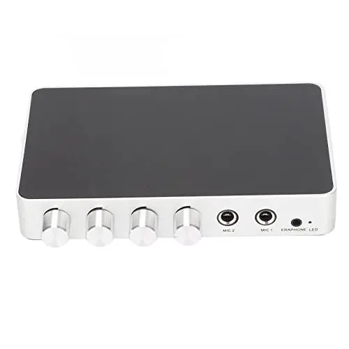 Produktbild: Karaoke-Mischverstärker, HDMI-Mixer 4K 1080P Karaoke-Mischpult, Mikrofonverstärker, Einstellbarer Sound, mit HDMI AV 3.5-Sound-Mikrofon, für Android-TV-Boxen, DVD-Player(EU)