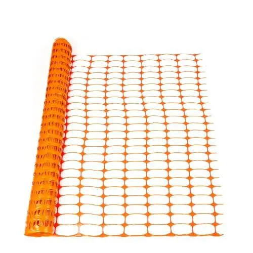 Produktbild: KARAT Absperrzaun Orange - 30 m Länge, 1 m Höhe - Maschendraht Hühnerzaun, Schutznetz, Warnnetz - 100g/m² Materialstärke - Robust & Wiederverwendbar für Garten, Baustelle, Weide oder Camping