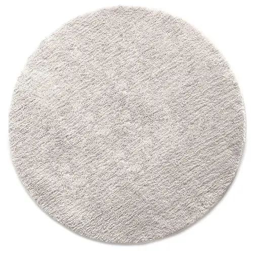 Produktbild: KARAT Badematte Sky, Badteppich in Rund, Dichtes, Flauschiges Wohlgefühl für Ihr Zuhause, Badvorleger rutschfest waschbar, schadstoffgeprüft (Ivory, Ø 120 cm)