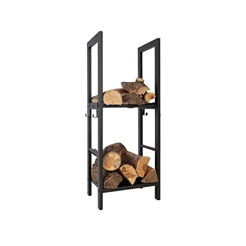 Produktbild: KARAT Kaminholzregal - Kaminholzständer für Innen & Außen - 100 x 30 x 40 cm - Brennholzregal Feuerholzregal Stapelhilfe - Korfu 3701