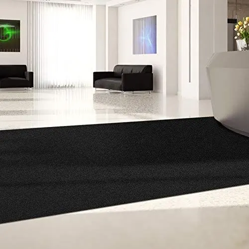 Produktbild: KARAT Schmutzfangmatte Hongkong auf Maß - Meterware - 10mm hohe, robuste Eingangsmatte - strapazierfähige Sauberlaufmatte (Schwarz, 100 cm x 1500 cm)