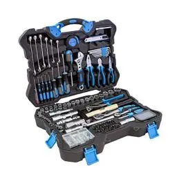 Produktbild: Karcher Werkzeugkoffer - 135-teiliges Werkzeugset aus Chrom Vanadium & Karbonstahl mit Hammer, Schraubendreher, Steckschlüssel, Bitsatz, Taschenlampe uvm.