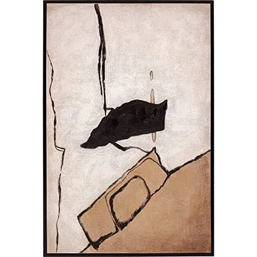 Produktbild: Kare Design Bild mit Rahmen Gola Braun, Leinwand, Wanddekoration, Kunstwerk, gerahmtes Leinwandbild, Abstrakt, Modern, Wohnzimmer, Schlafzimmer, Flur, Gemälde, 120x80x3,5cm
