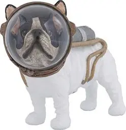 Produktbild: Kare Design Deko Figur Space Dog Weiß/Schwarz, Deko Figur, Deko Objekt, Hundemotiv, Accessoire, Wohnzimmer, Deko für Regale oder Sideboards, Deko Skulptur, Dekoration, 21x25x12 cm (H/B/T)