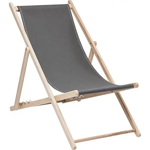 Produktbild: Kare Design Liegestuhl Easy Summer, Grau, Outdoor, Balkonmöbel, Klappbar, Garten, Terasse, Balkon, Bezug 100 Prozent Baumwolle, 96x56x96 cm (H/B/T)