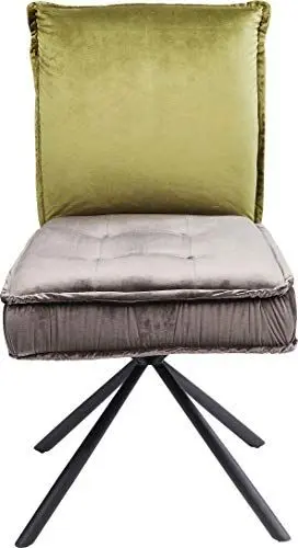 Produktbild: Kare Design Stuhl Chelsea, Grün/Grau, Drehstuhl, Esszimmerstuhl, Samtoptik, 360 Grad drehbar, 91x50x60 cm (H/B/T)