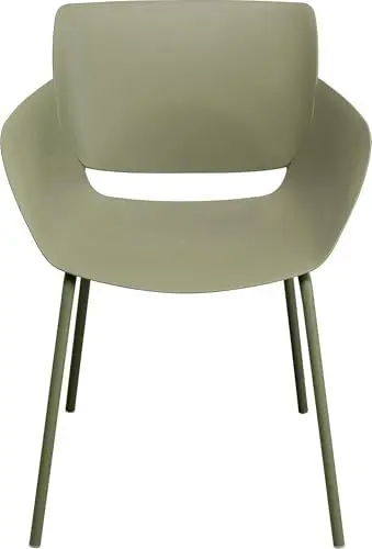 Produktbild: Kare Design Stuhl mit Armlehnen Madeira, Grün, Gartenstuhl, Outdoor Stuhl für Balkon, Garten, Terrasse, Polyethylen, Aluminium, 80x58x54 cm (HxBxT)