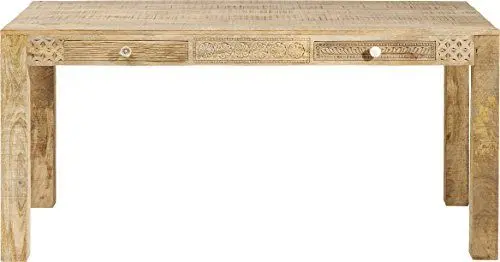 Produktbild: Kare Design Tisch Puro Plain, Braun, 4-6 Personen, Handgefertigt, Detailarbeit, 2 Schubladen, Hochwertig, Esszimmertisch, Esstisch, Jedes Stück ein Unikat, Stauraum, Massivholz, 76x70x140 cm (HxBxT)