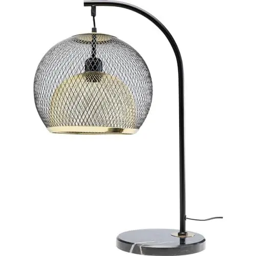 Produktbild: Kare Design Tischlampe Grato Schwarz, Tischleuchte, Stahlgestell, Marmor Sockel, Dekoleuchte, Office Lampe, Nachttischlampe, Schreibtischlampe, kein Leuchtmittel inklusive, 62x43x30 cm (H/B/T)