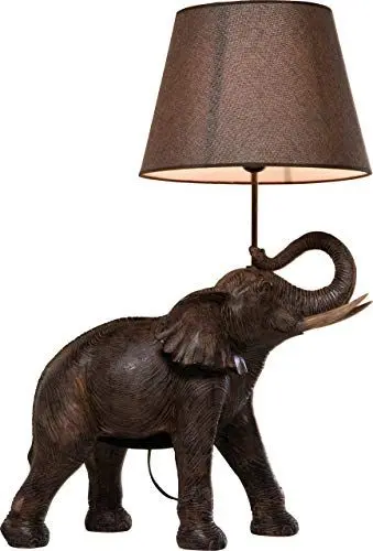 Produktbild: Kare Design Tischlampe Animal Elephant Safari Braun, Tischleuchte, Elefant, Tiermotiv, Dekoleuchte, Schreibtischlampe Kinder, Nachttischlampe, Leuchtmittel nicht inklusive 74x52x33 cm (H/B/T)