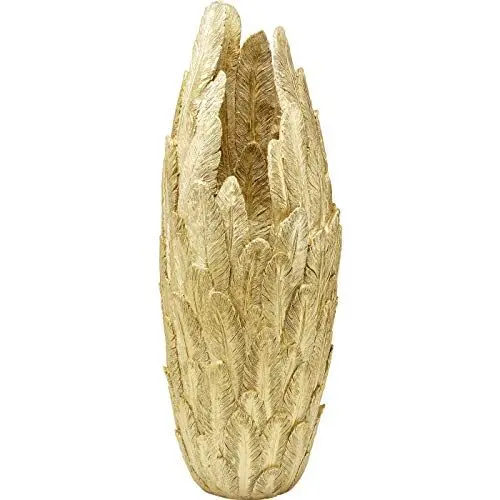 Produktbild: Kare Design Vase Feathers Gold, Feder Design, Bodenvase, Deko Vase, Blumenvase, Accessoire, Modern, Tischvase, Wohnzimmer Dekoration, 80x34x34 cm (H/B/T)