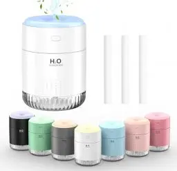 Produktbild: KARFUN Small Humidifiers,Portable Desk Humidifiers,Luftbefeuchter,Desktop Leiser Mini Luftbefeuchter mit 7 Farben Licht,Automatische Abschaltung,Büro,Schlafzimmer,Auto