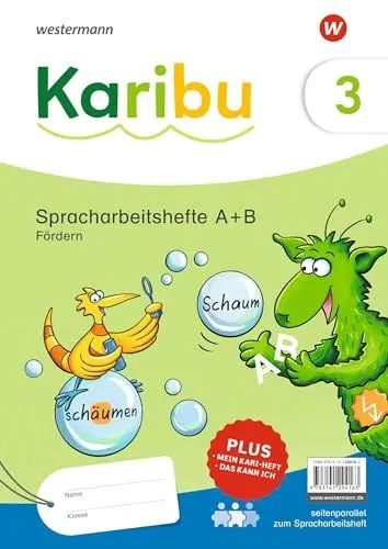 Produktbild: Karibu - Ausgabe 2024: Paket Spracharbeitshefte Fördern 3 (A + B) zielgleich, seitenparallel zum Spracharbeitsheft, auch zum Sprachbuch einsetzbar, mit Diagnoseheft „Das kann ich“ Fördern 3