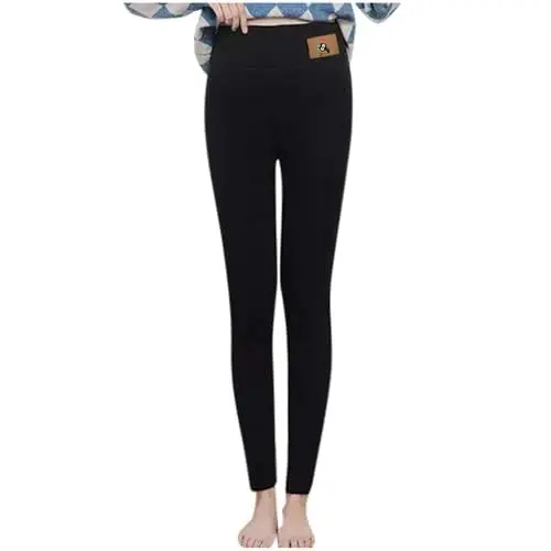Produktbild: Karierte Schlafhose,Leggings mit Teddyfutter Damen,Schlafanzug Damen lang frottee warm Winter,Jogginghose Baumwolle Damen,Sporthosen für Damen,Damen Pyjama Winter,kuschel-Leggings,thermoleggins Damen