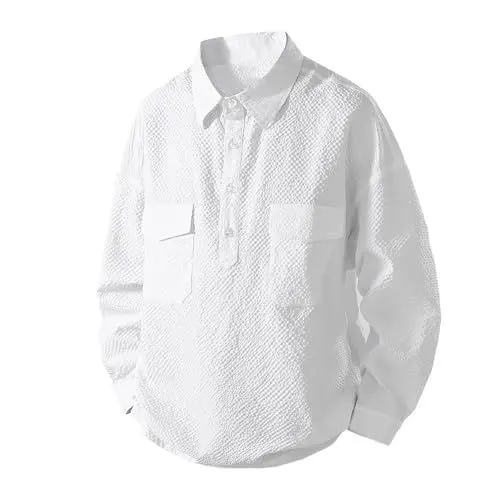 Produktbild: Kariertes Hemd Herren Langarm aus atmungsaktivem Material, modernes Design für Business und Freizeit, Stehkragen Herren, Mode Langarmshirts Men, Plus Sizes