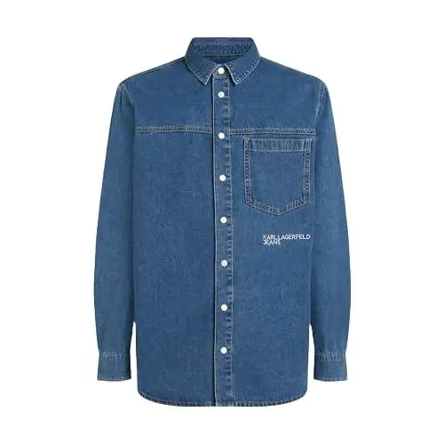 Produktbild: KARL LAGERFELD JEANS DENIMHEMD MIT REGELMÄSSIGEM Bein, DUNKELBLAU, XL