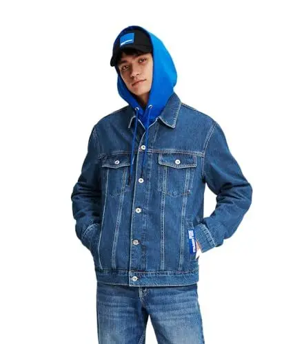 Produktbild: KARL LAGERFELD JEANS Herren Regular Denim Jacke Normale Passform, Blau, L