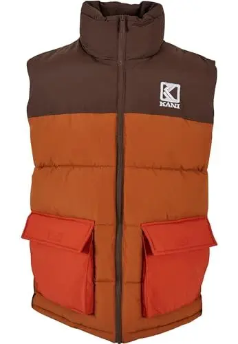 Produktbild: Karl Kani Herren KM224-020-1 KK OG Block Puffer Vest S orange/sand/brown