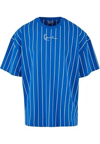 Produktbild: Karl Kani Herren KM232-033-1 KK Small Signature Boxy Heavy Jersey Pinstripe Tee S Blue/White