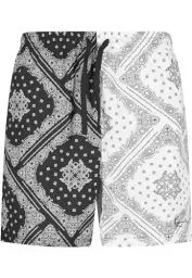 Produktbild: Karl Kani Herren KM232-038-2 KK Small Signature Paisley Block Resort Shorts S Black/White