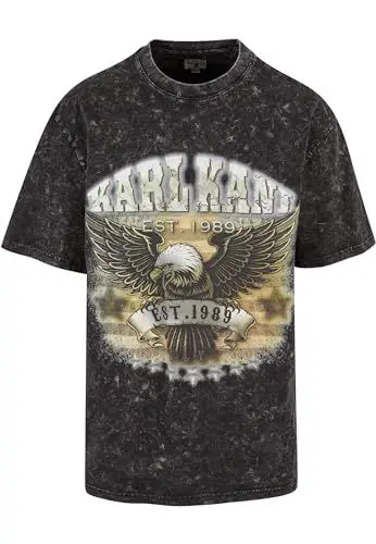 Produktbild: Karl Kani Herren KM241-058-1 KK Small Signature Washed Eagle Tee L Black