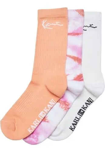 Produktbild: Karl Kani Unisex KA241-036-1 Signature 3-Pack Socks 43-46 offwhite/tie dye/apricot