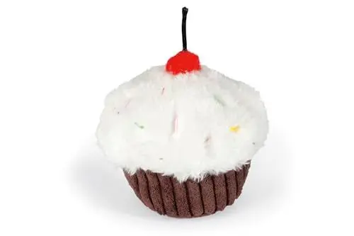 Produktbild: Karlie Katze Cup Cake - Katzenspielzeug - Textil - Weiß/Braun - 9x7x7 cm