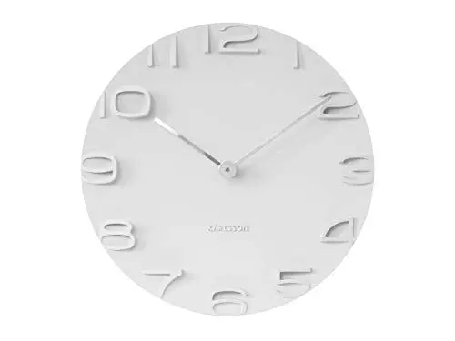 Produktbild: Karlsson KA5311WH Wanduhr On The Edge, weiß mit Zeiger, Chrom, Ø 42 cm