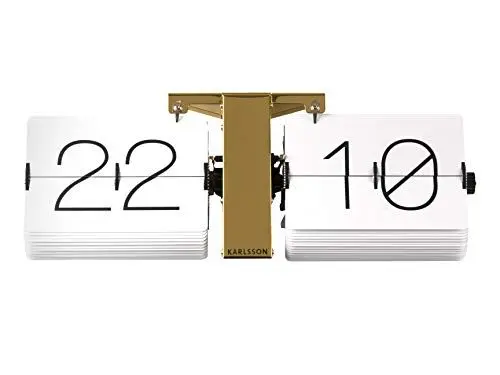 Produktbild: Karlsson Flip Clock No Case - Weiß - 36x8,5x14cm - Rechteck - Stahl - Wanduhr Modern Wohnzimmer - Wanduhren