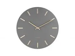 Produktbild: KARLSSON Wanduhr Charm Stahl grau/Gold S, Stehlen, D. 30 cm, H. 3,5 cm