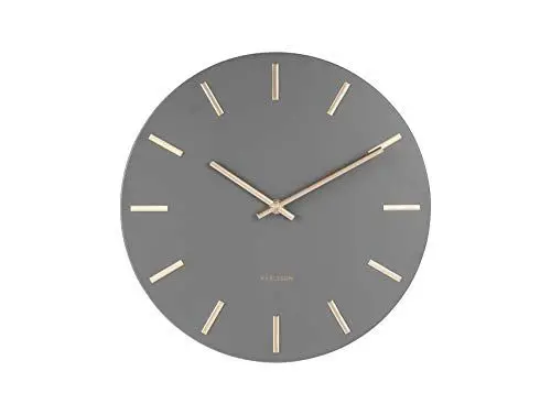 Produktbild: KARLSSON Wanduhr Charm Stahl grau/Gold S, Stehlen, D. 30 cm, H. 3,5 cm