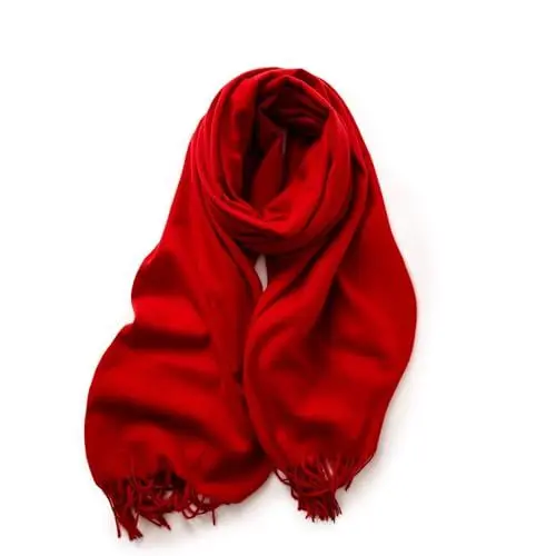 Produktbild: KARMA.DIEM Cashmere Merino Mix - Super Weicher XXL Schal - 180x65cm - Made in Spain - Unisex - Pashima/Stola/Extra Breit für Mann & Frau (Rot)