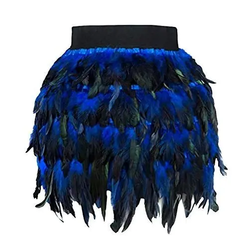 Produktbild: Karneval Kostüm Damen Federrock Pfau Kostüm A-line Rock Mode Klassisch Tüllrock Ballettkleidung Damen Tütü (Blue #1, M)