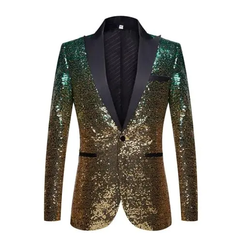 Produktbild: Karneval Kostüm Herren Anzug Smokingjacken Für Herren 80Er Jahre Outfit Männer Glitzerhemd Schwarzes Sakko Herren Hemd 70Er Jahre Herren Herren Weste Anzug Bieranzug 70Er Hemd