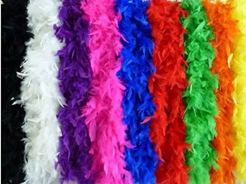 Produktbild: KarnevalsTeufel Federboa einfarbig Federdichten wählbar Länge ca. 1,80m Federstola Federschal Kostüm Karneval 20er Jahre Charleston Burlesque kuschelig(Schwarz), Einheitsgröße