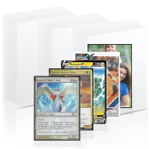 Produktbild: 800 Stück Kartenhüllen Sammelkartenhüllen,400 Stück Transparente Sleeves Kartenhüllen und 400 Stück 8 Farbe Matt Card Sleeves für MTG,TCG,Trading Cards Sportkarten (300 Stück 66x91mm)
