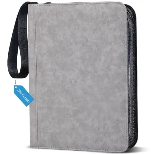 Produktbild: Karten Sammelalbum, 9 Tasche 40 Seiten Sammelkarten Album für 720 Karten, Sammelmappe Karten Tragbare Aufbewahrungstasche, Karten Ordner Mit SchutzbläTtern, Sammelordner Karten Wasserdicht Pu Leder