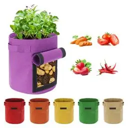 Produktbild: Kartoffel Pflanzsack 6 Stück 10 Gallonen Kartoffel Pflanzsack, 38 L Pflanztaschen mit Sichtbarer Klappe und Griffen, Mehrfarbig Garten Pflanzbeutel für Gemüse, Kartoffel, Tomaten (10 Gallone, 38 L)