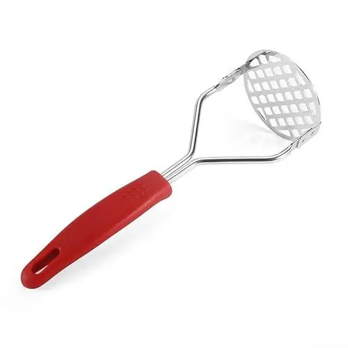 Produktbild: Kartoffelstampfer Edelstahl Antihaft-Mesher mit Griff Lebensmittelstampfer Kochen Werkzeug Küche Gadget für glatte Kartoffelpüree Gemüse (B)