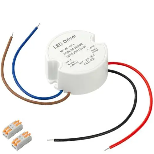 Produktbild: Karyoosi LED Trafo 12V, 230V auf 12V 15W 1.25A, Wasserdichtes IP67 Runder Transformator Für Beleuchtung im Innen- und Außenbereich