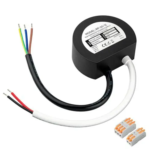 Produktbild: Karyoosi LED Trafo 12V, Trafo 230V auf 12V 20W 1.67A, Wasserdichtes IP67 Runder LED Transformator Für Beleuchtung im Innen- und Außenbereich