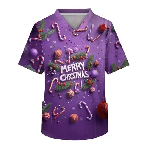 Produktbild: Kasack Herren Kasack Herren Pflege Weihnacht Pullover Halloween Kostüme Weihnachtspullover Set T-Shirt Weiß Hemd Rot Krankenschwester Kleidung Krankenschwester Kleidung Geschenk Lila XL