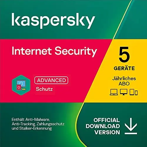 Produktbild: Kaspersky Internet Security 2023 | 5 Geräte | Jährliches Abo | Windows/Mac/Android | Aktivierungscode per Email