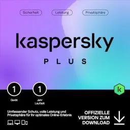 Produktbild: Kaspersky Plus Internet Security 2025 | 1 Gerät | 1 Jahr | Anti-Phishing und Firewall | Unbegrenzter VPN | Passwort-Manager | Online-Banking Schutz | PC/Mac/Mobile | Aktivierungscode per Email