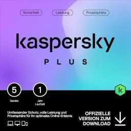 Produktbild: Kaspersky Plus Internet Security 2025 | 5 Geräte | 1 Jahr | Anti-Phishing und Firewall | Unbegrenzter VPN | Passwort-Manager | Online-Banking Schutz | PC/Mac/Mobile | Aktivierungscode per Email