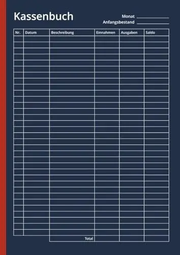 Produktbild: Kassenbuch: Einnahmen Ausgaben Buch zum Eintragen für Kleinunternehmer, Vereine, Gastronomie und Private - A4