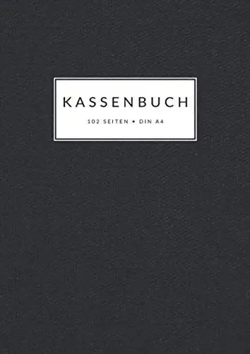 Produktbild: Kassenbuch • Din A4 • 102 Seiten: Doppelseitige Kassenabrechnung mit MwSt.-Spalte für Kleingewerbe, Kleinunternehmer, Selbstständige, ... zum Eintragen • Struktur Design